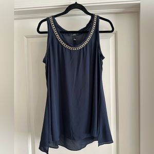 Alfani dressy navy blue tank top